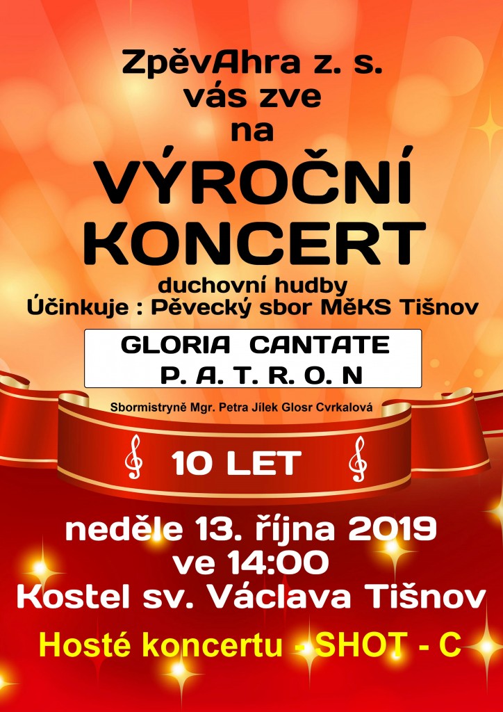 Koncert 10 let plakát Nedvědice Tišnov oficiál