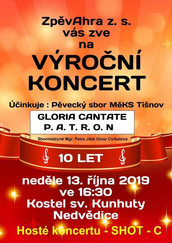 Koncert 10 let plakát Nedvědice finální verze