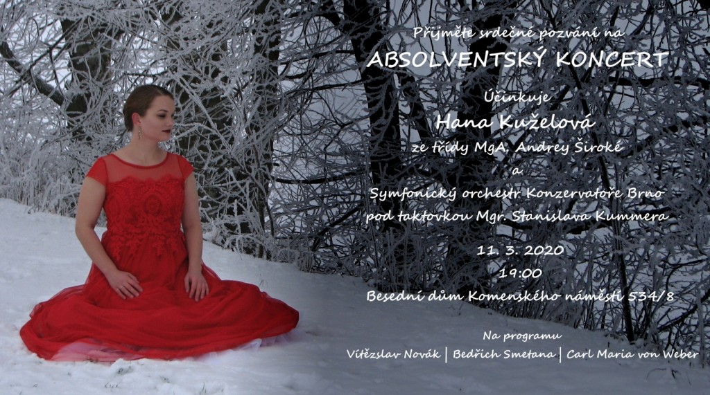 Pozvánka na absolventský koncert Hany Kuželové